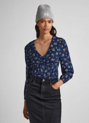 Blusa Pepe Jeans Floral Print Dobby Blouse Mujer Multicolor | 028WYIBNG