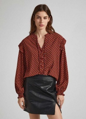Blusa Pepe Jeans Geometric Print Blouse Mujer Multicolor | 475GLDKFB