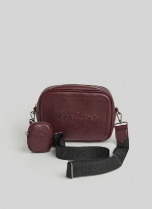 Bolsas & Mochilas Pepe Jeans Adjustable Handle Camera Bag Mujer Burdeos Rojas | 416NHMYRE