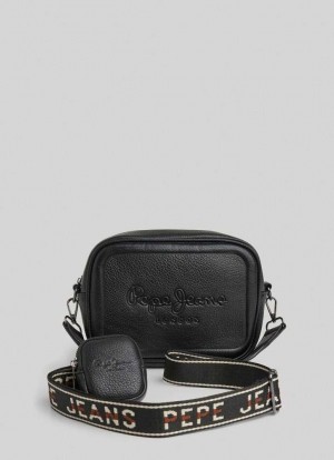 Bolsas & Mochilas Pepe Jeans Adjustable Handle Camera Bag Mujer Negras | 120RHAOTV