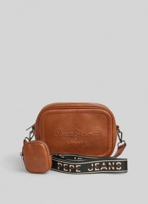 Bolsas & Mochilas Pepe Jeans Adjustable Handle Camera Bag Mujer Marrones | 653UCJDKI