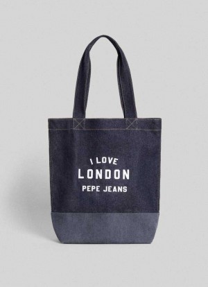 Bolsas & Mochilas Pepe Jeans Denim Tote Bag Mujer Azules | 607UNQTLO