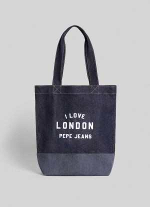 Bolsas & Mochilas Pepe Jeans Denim Tote Bag Hombre Azules | 768KMXRVQ
