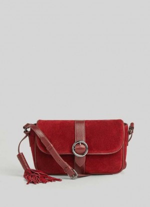 Bolsas & Mochilas Pepe Jeans Gamuza Shoulder Bag Mujer Burdeos Rojas | 241KXCMWE
