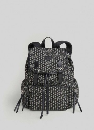 Bolsas & Mochilas Pepe Jeans Jacquard Fabric Backpack Mujer Negras | 653JBHYDA