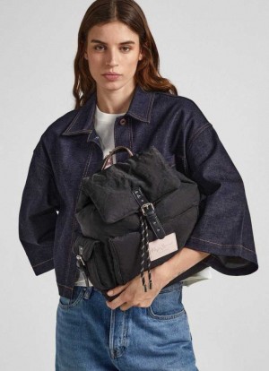 Bolsas & Mochilas Pepe Jeans Nylon Travel Backpack Mujer Negras | 758ELPHDN