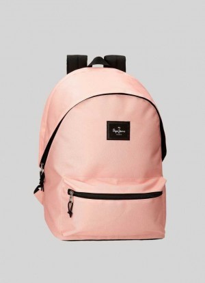 Bolsas & Mochilas Pepe Jeans Solid Colour School Backpack Hombre Rosas Claro | 398RUQPXK