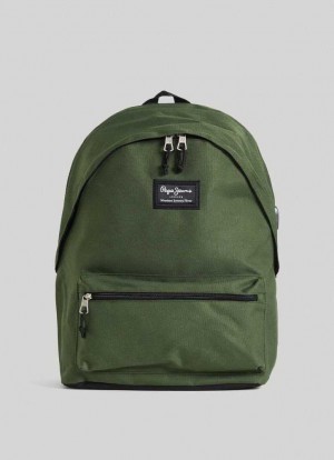 Bolsas & Mochilas Pepe Jeans Solid Colour School Backpack Mujer Verde Oscuro | 384ZPVULY
