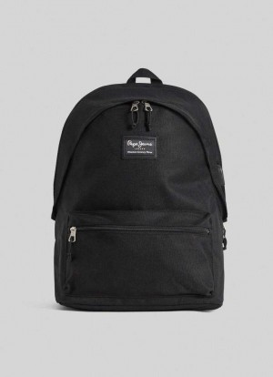 Bolsas & Mochilas Pepe Jeans Solid Colour School Backpack Mujer Negras | 190ILDQTH
