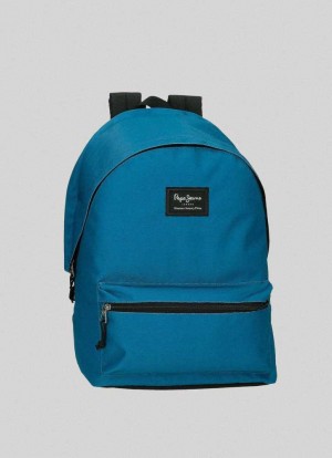 Bolsas & Mochilas Pepe Jeans Solid Colour School Backpack Mujer Azules | 742SABXPR