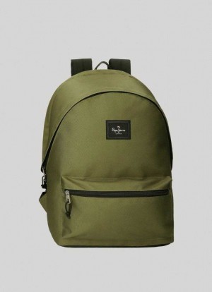 Bolsas & Mochilas Pepe Jeans Solid Colour School Backpack Mujer Verde Oscuro | 963RLJGTQ