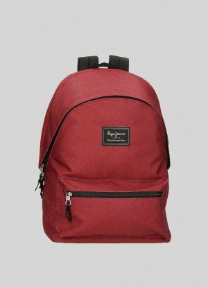 Bolsas & Mochilas Pepe Jeans Solid Colour School Backpack Mujer Rojas | 659KBNJZQ