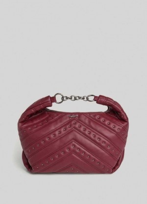 Bolsas & Mochilas Pepe Jeans Studded Handbag Mujer Burdeos Rojas | 258LQBHSM