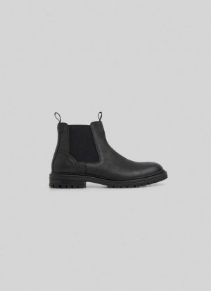 Botas Pepe Jeans Ankle Boots With Elastics Hombre Negras | 934RXQVLM