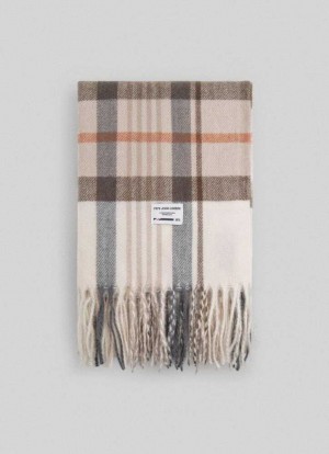 Bufandas Pepe Jeans Fluid Fabric Check Scarf Hombre Blancas | 207HFZWGQ