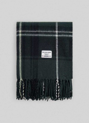 Bufandas Pepe Jeans Fluid Fabric Check Scarf Mujer Verde | 729JFKIHL
