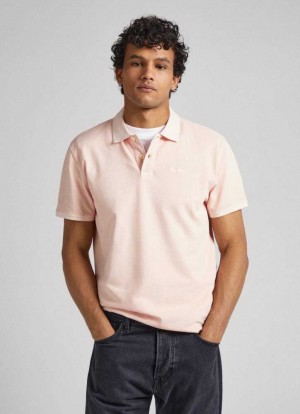 Camisa Polo Pepe Jeans Embroidered Logo Piqu Hombre Rosas | 164VKCSQX
