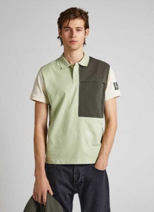 Camisa Polo Pepe Jeans Portobello Polo Shirt With Chest Pocket Hombre Verde | 351TUOAMB