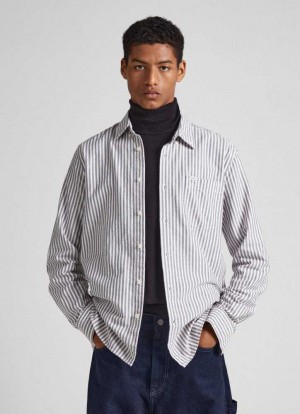 Camisas Pepe Jeans A Rayas Oxford Shirt Hombre Multicolor | 754VTRIYS