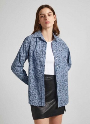 Camisas Pepe Jeans Floral Print Algodon Shirt Mujer Multicolor | 247QCASLB