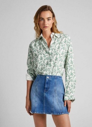 Camisas Pepe Jeans Geometric Print Shirt Mujer Multicolor | 716KTJERG