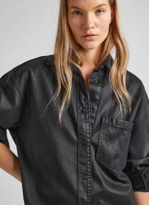 Camisas Pepe Jeans Oversized Fit Denim Overshirt Mujer Azules | 125SNODJB