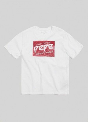 Camiseta Pepe Jeans Limited Edition Heritage T-shirt Hombre Blancas | 521FXDJGE