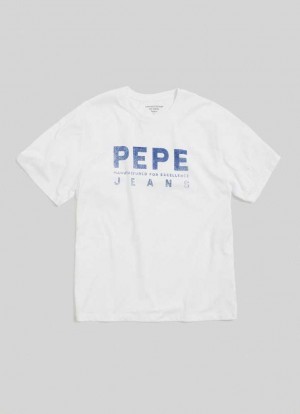 Camiseta Pepe Jeans Limited Edition Heritage T-shirt Hombre Blancas | 495LKASME