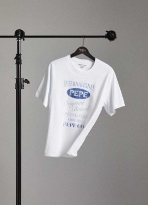 Camiseta Pepe Jeans Limited Edition Heritage T-shirt Hombre Blancas | 178QUOFGI