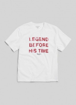 Camiseta Pepe Jeans Limited Edition Heritage T-shirt Hombre Blancas | 125YXBMCO