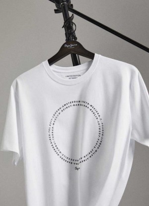 Camiseta Pepe Jeans Limited Edition Heritage T-shirt Mujer Blancas | 856WCNHIU