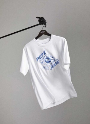 Camiseta Pepe Jeans Limited Edition Heritage T-shirt Mujer Blancas | 814HSQXTN