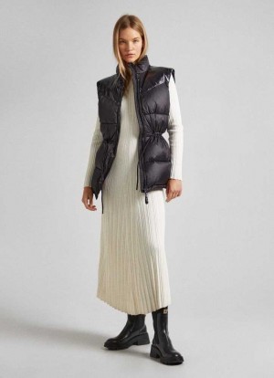 Chaqueta Pepe Jeans Acolchado Gilet Mujer Negras | 691CXIRMW