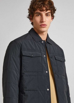 Chaqueta Pepe Jeans Acolchado Overshirt Hombre Negras | 564ZYAHOI