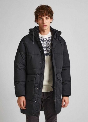 Chaqueta Pepe Jeans Acolchado Parka With Hood Hombre Negras | 458YRJCXO