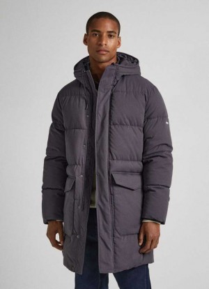 Chaqueta Pepe Jeans Acolchado Parka With Hood Hombre Negras | 087RWSLDE
