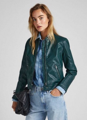 Chaqueta Pepe Jeans Acolchado Shoulder Ciclismo Jacket Mujer Verde | 749PYNVUW