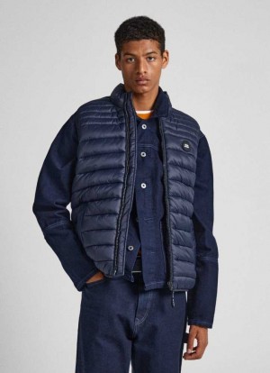 Chaqueta Pepe Jeans Acolchado Vest Hombre Azules | 857GDLPSC