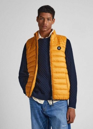 Chaqueta Pepe Jeans Acolchado Vest Hombre Amarillo | 659QKMJFL