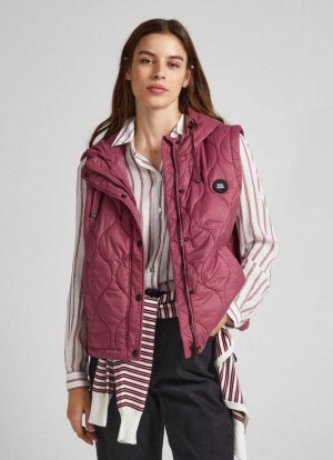 Chaqueta Pepe Jeans Acolchado Vest Mujer Rojas | 945LBCWDN