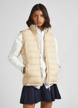 Chaqueta Pepe Jeans Acolchado Vest Mujer Marrones Beige | 190WXPGCU
