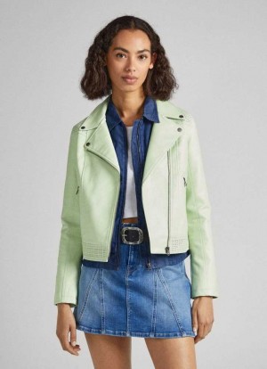 Chaqueta Pepe Jeans Ciclismo Jacket With Openwork Details Mujer Verde | 571HDYSAN