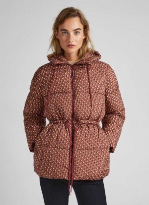 Chaqueta Pepe Jeans Geometric Print Puffer Jacket Mujer Multicolor | 503APHUJZ