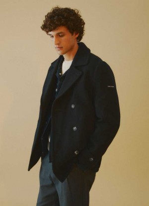 Chaqueta Pepe Jeans Lana Pea Coat Hombre Azules | 750QZEWJP