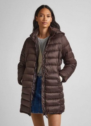 Chaqueta Pepe Jeans Nylon Puffer Jacket Mujer Marrones | 364AQITOH
