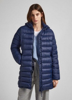 Chaqueta Pepe Jeans Nylon Puffer Jacket Mujer Azules | 279LHEXAV