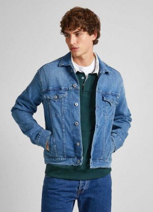 Chaqueta Pepe Jeans Pinner Regular Fit Denim Jacket Hombre Azules | 149WTVSEJ