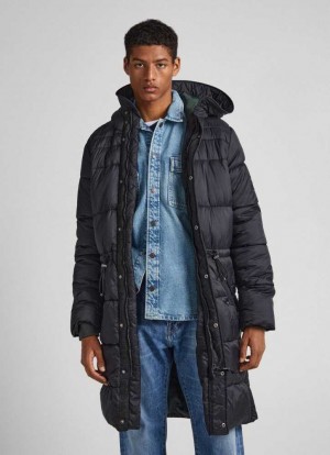 Chaqueta Pepe Jeans Puffer Parka Hombre Negras | 924IESHRV