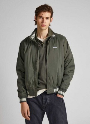 Chaqueta Pepe Jeans Recycled Fabric Bomber Jacket Hombre Verde Oliva Verde | 943LHPGEA