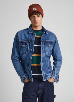 Chaqueta Pepe Jeans Regular Fit Denim Jacket Hombre Azules | 540KXIOLB